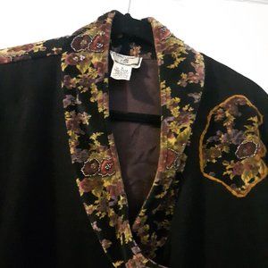 Vintage Coat hand sewn embellished with applique, beads and sequins